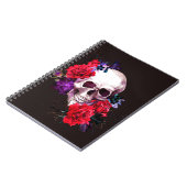 Schuif met donkere bloemen en rode rozen zee notitieboek (Linkerzijde)