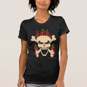 Schuif met geslepen Botten en flames T-shirt voor 