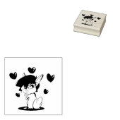 Schuif met hart 	rubberstempel (Gestempeld)