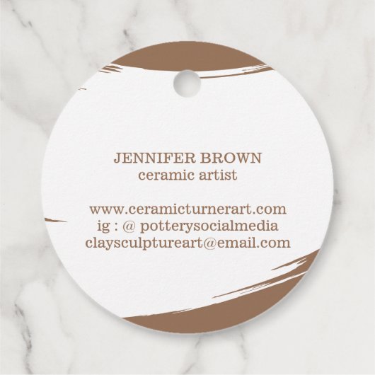 Schuif met Pottery Ceramic Artist Tool Bedankjes Labels (Achterkant)