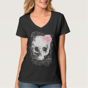 Schuif met roze roze roze roze roze en metaal t-shirt