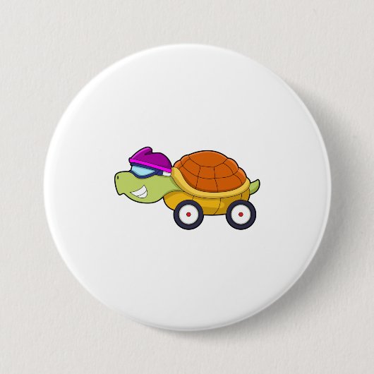 Schuif met Shell als auto Ronde Button 7,6 Cm (Voorkant)
