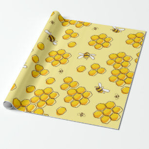 Schuif naadloos met vliegende bijen. cadeaupapier