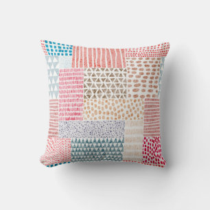 Schuif naadloos patroon in patchwork-stijl. Eenvou Kussen