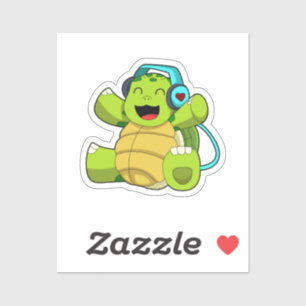 Schuif naar muziek met hoofdtelefoon sticker