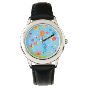 Schuif onderwater zeeen kinderen horloge