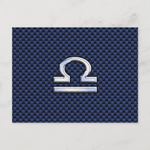 Schuif op blauwe koolstofvezel briefkaart