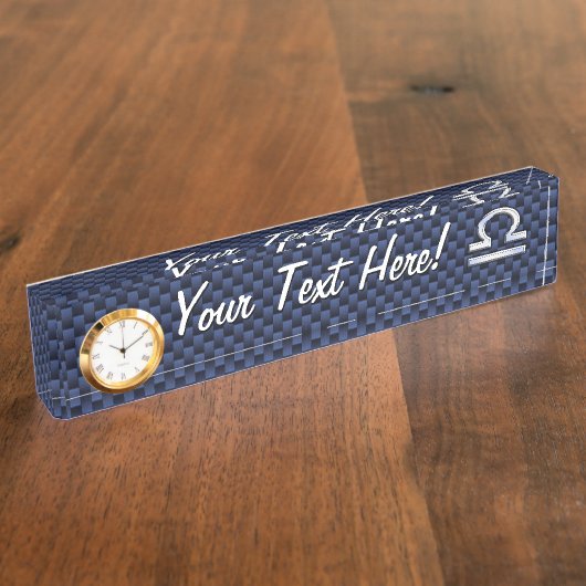 Schuif op blauwe koolstofvezel naambordje (Zijkant)