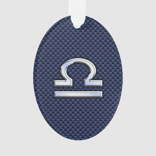 Schuif op blauwe koolstofvezel ornament (voorkant)