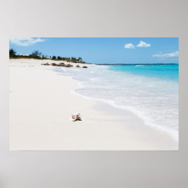 Schuif op het strand poster