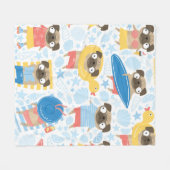 Schuif op vakantie. patroon met cartoon erop fleece deken (Voorkant (Horizontaal))