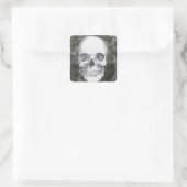 Schuif op zwart vierkante sticker (Tas)