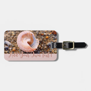 Schuif Roze Beach Photo Design met aangepaste teks Bagagelabel