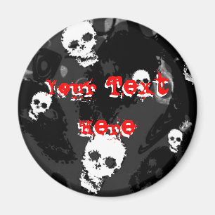 Schuif Spect B&W Red "Jouw tekst" fridge magnet Magneet