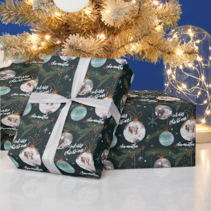 Schuif uw kerstfoto's met de naam 2 cadeaupapier