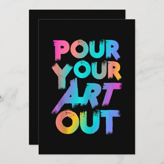 Schuif uw kunst uit met artistieke schilder, acryl feestdagenkaart (Voorkant / Achterkant)