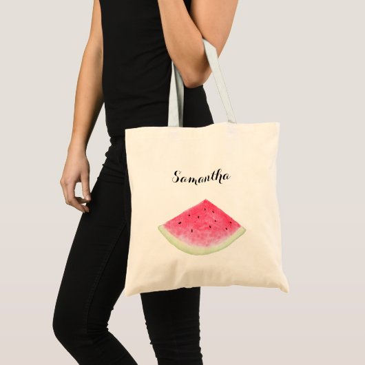 Schuif van het geschenk Watermelon Aangepaste naam Tote Bag (Voorkant (product))