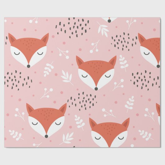 Schuif vos naadloos, met de hand getrokken bos van cadeaupapier (Vlak)