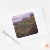 Schuif zonnopend landschap op Skye Vierkante Sticker (Envelop)