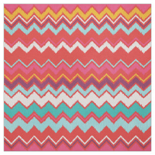 Schuif zwart rood geel ikat chevron patroon stof