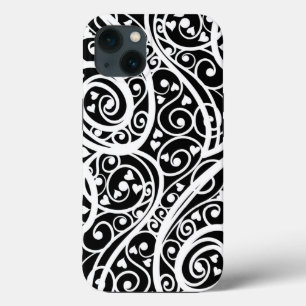 Schuif zwart wit harten liefde achtergronddesign iPhone 13 hoesje
