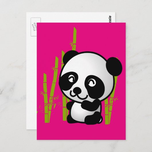 Schuif zwart-wit panda-beer in een bamboegroef. briefkaart (Voorkant / Achterkant)