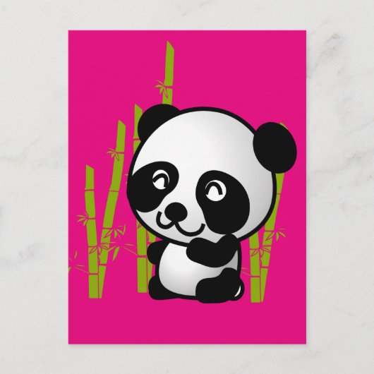 Schuif zwart-wit panda-beer in een bamboegroef. briefkaart (Voorkant)