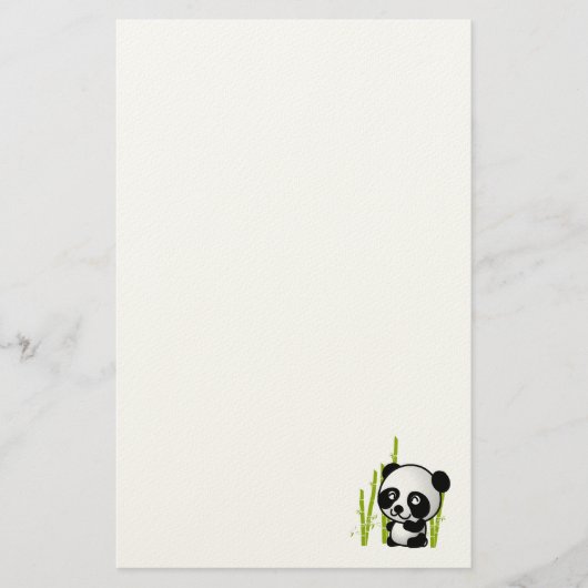 Schuif zwart-wit panda-beer in een bamboegroef. briefpapier (Voorkant)