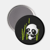 Schuif zwart-wit panda-beer in een bamboegroef. magneet (Voorkant / Achterkant)
