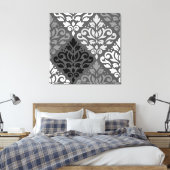 Schuifmasker Grote offset PTN & grijs Canvas Afdruk (Insitu (Slaapkamer))