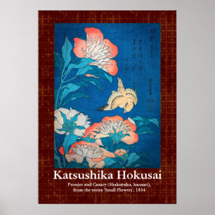 Schuifvormers en kanariën van Hokusai Poster