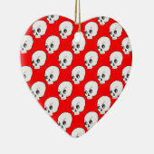 Schuilpatroon op rode achtergrond keramisch ornament (Rechts)