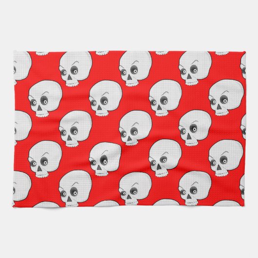 Schuilpatroon op rode achtergrond theedoek (Horizontaal)