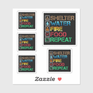 Schuilplaats Water Fire Food - Overleving Blijf Le Sticker