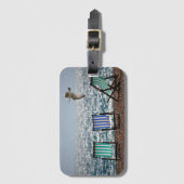 Schuilstoelen van het Zee Foto Bagagelabel (Voorkant (verticaal))