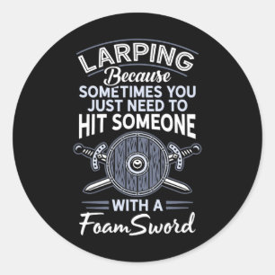 Schuim Zwaard Live Action Role Playing Larp Speler Ronde Sticker