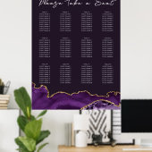 Schuimbord voor Paarse Agate Wedding Seding Chart  Poster (Thuiskantoor)