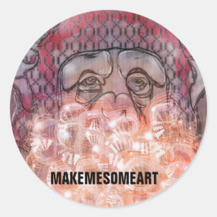 schuimend bij de mond MAAK ME WAT KUNST Ronde Sticker