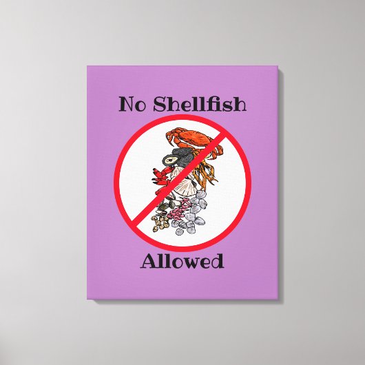 Schuimplaten 'No Shellfish' Canvas Afdruk (Voorkant)