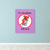 Schuimplaten 'No Shellfish' Canvas Afdruk (Insitu (Houten vloer))