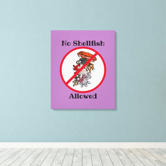 Schuimplaten 'No Shellfish' Canvas Afdruk (Insitu (Houten vloer))