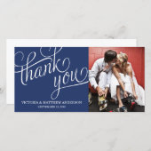 SCHUIN | BRUILOFT BEDANKT FOTOKAART (Voorkant / Achterkant)