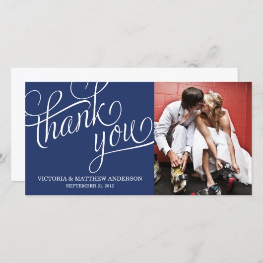 SCHUIN | BRUILOFT BEDANKT FOTOKAART (Voorkant / Achterkant)