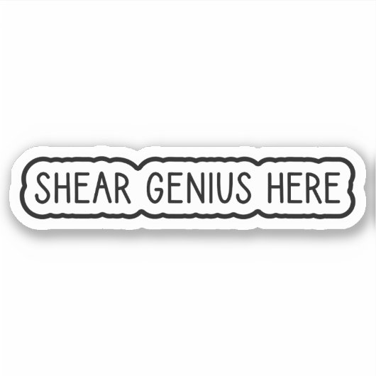 Schuin Genius hier Sticker (Voorkant)