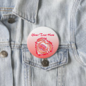 Schuin Kleurrijk Gescheurd Rand Hart Ronde Button 7,6 Cm (In situ)