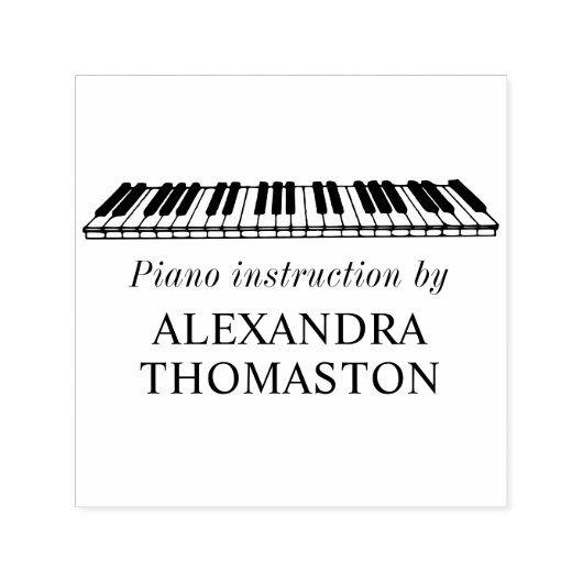 Schuin Toetsenbord Piano Docent Instructeur Zelfinktende Stempel (Design)