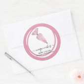 Schuine bakkerij Roze cirkelbakkerstas Ronde Sticker (Envelop)