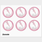 Schuine bakkerij Roze cirkelbakkerstas Ronde Sticker (Vel)