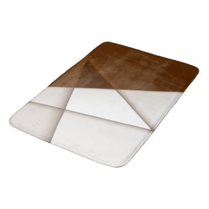 Schuine beige driehoek met schaduw, vloeiende stij badmat