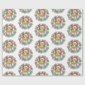 Schuine blikjes in kerstpapier cadeaupapier (Vlak)